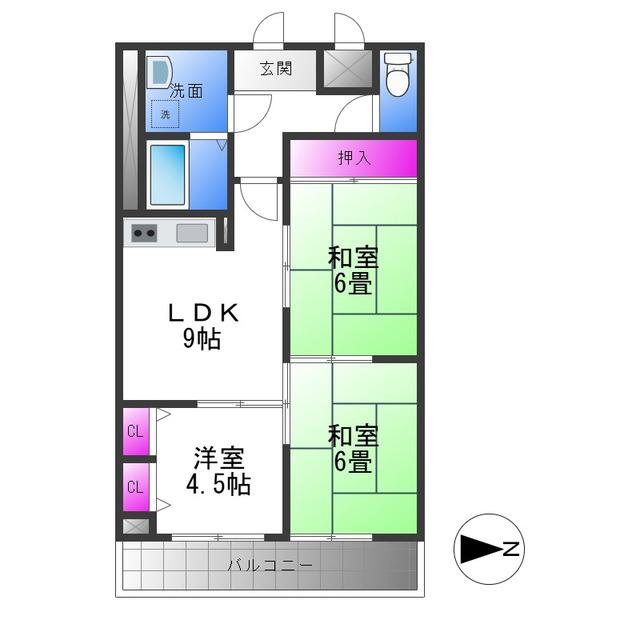シャルマンシェソワ(3DK/5階)の間取り写真