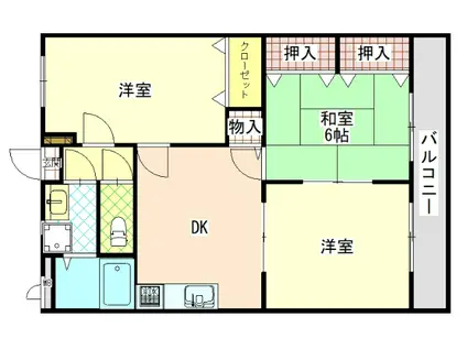 ユーミー光(3DK/2階)の間取り写真