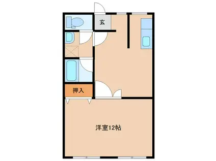 コーポ小西3(1DK/3階)の間取り写真