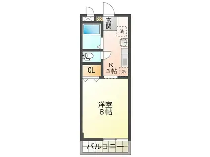 エスポワール生和(1K/3階)の間取り写真
