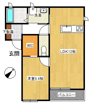 カーサリオ町田(1LDK/2階)の間取り写真