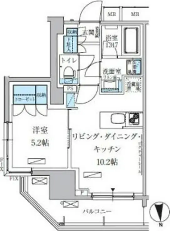 パークアクシス上野三丁目 8階階 間取り