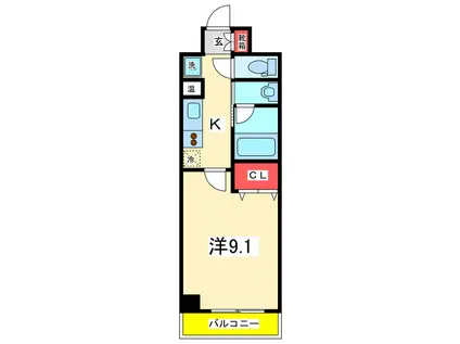グレイスハイツ東中通(1K/5階)の間取り写真