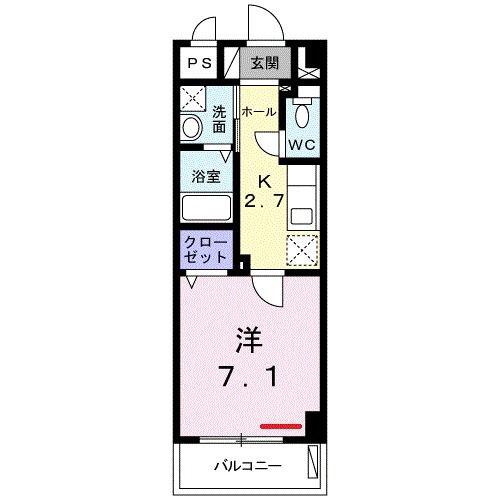 マンション嘉利吉 II(1K/2階)の間取り写真