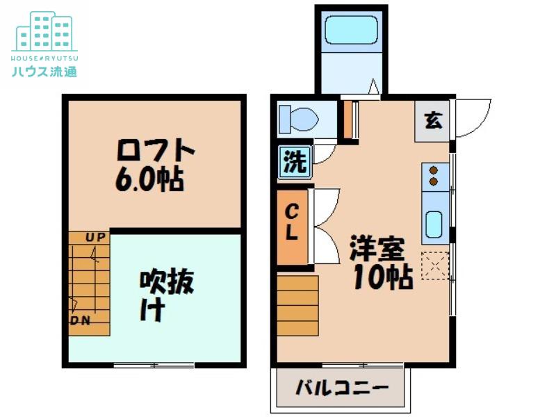 シャル夢V(ワンルーム/2階)の間取り写真