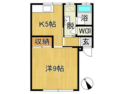 サンコーポ(1K/2階)の間取り写真