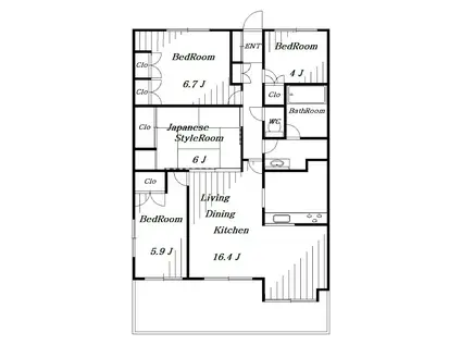 モアクレスト千葉A(4LDK/9階)の間取り写真