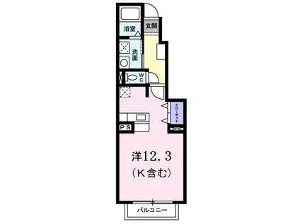 サニーヒルズIV(ワンルーム/1階)の間取り写真