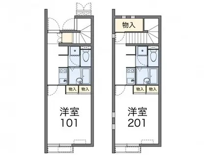 レオネクスト元植田ウエスト(1K/1階)の間取り写真