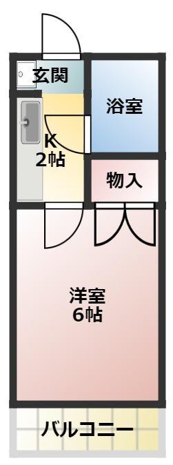 パル美合(1K/2階)の間取り写真