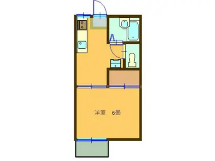 グリーンハイツ(1K/2階)の間取り写真