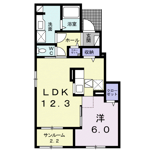 ファイン・グランツIII(1LDK/1階)の間取り写真