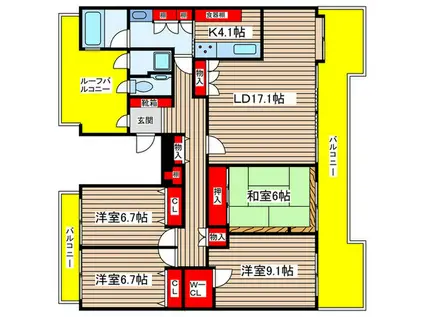 藤和八事ホームズ四番館(4LDK/2階)の間取り写真