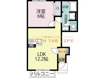 K-IDEALTOSUII(1LDK/1階)の間取り写真