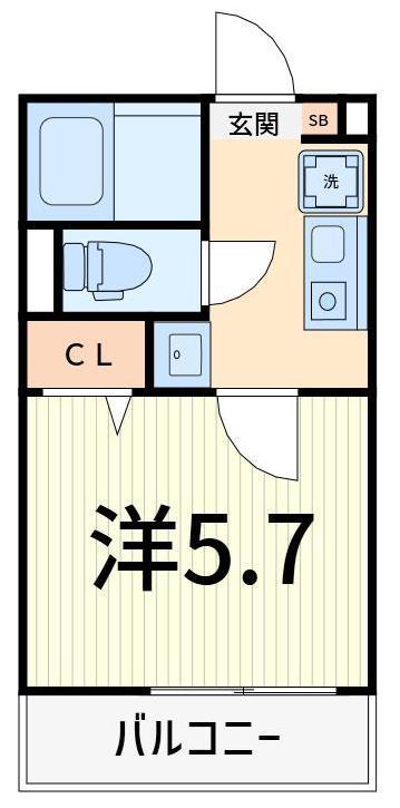 TSCUORE柴又I(1K/3階)の間取り写真