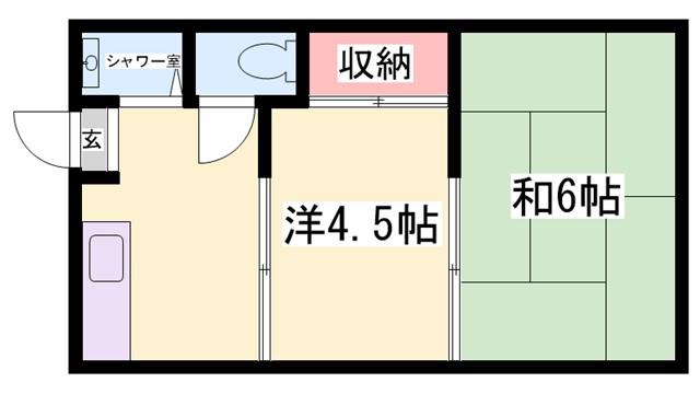 サンビレッヂ東辻井(2K/1階)の間取り写真