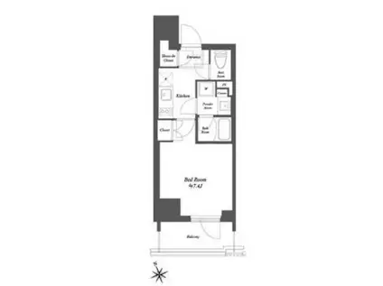 THE GATEHOUSE浅草雷門(1K/10階)の間取り写真