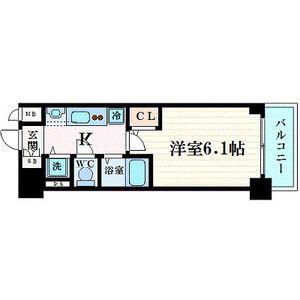 プレサンス名古屋STATIONアブソリュート(1K/9階)の間取り写真