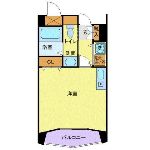 プティ東照宮(ワンルーム/2階)の間取り写真
