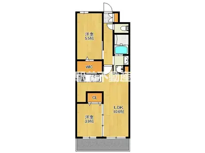 コンダクトレジデンスHANAMINOSA(2LDK/4階)の間取り写真