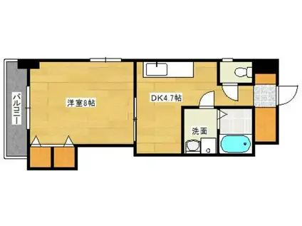 クレセールフルタ(1K/8階)の間取り写真