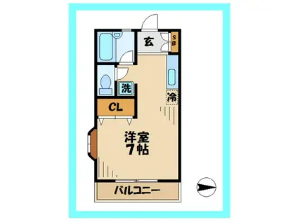 ドミトリー(ワンルーム/2階)の間取り写真