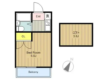 クオーレ(ワンルーム/1階)の間取り写真