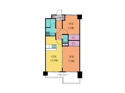 LEON篠崎レオン篠崎(2LDK/3階)の間取り写真