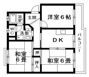 ハイツ堤下(3DK/1階)の間取り写真