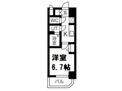 スプランディッド難波元町DUE(1K/6階)の間取り写真