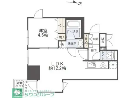 GRANPASEO森下(1LDK/9階)の間取り写真