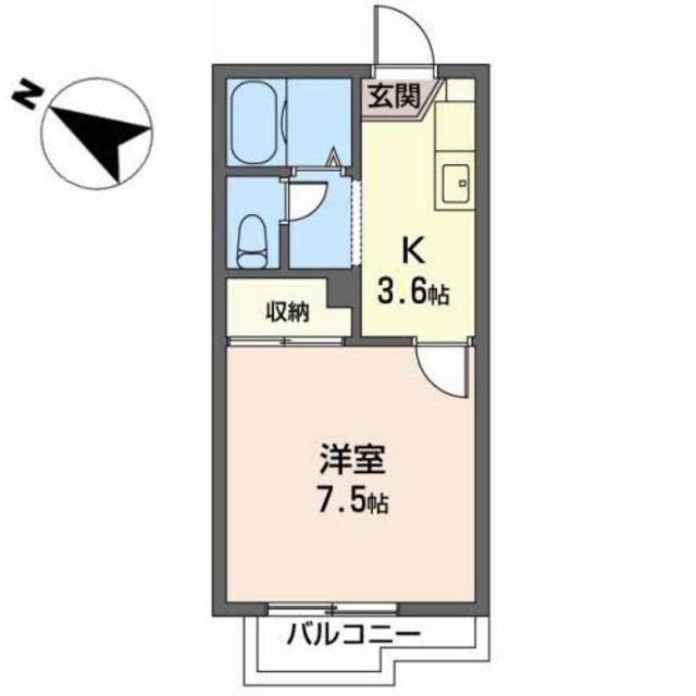 ネバーランド(1K/2階)の間取り写真