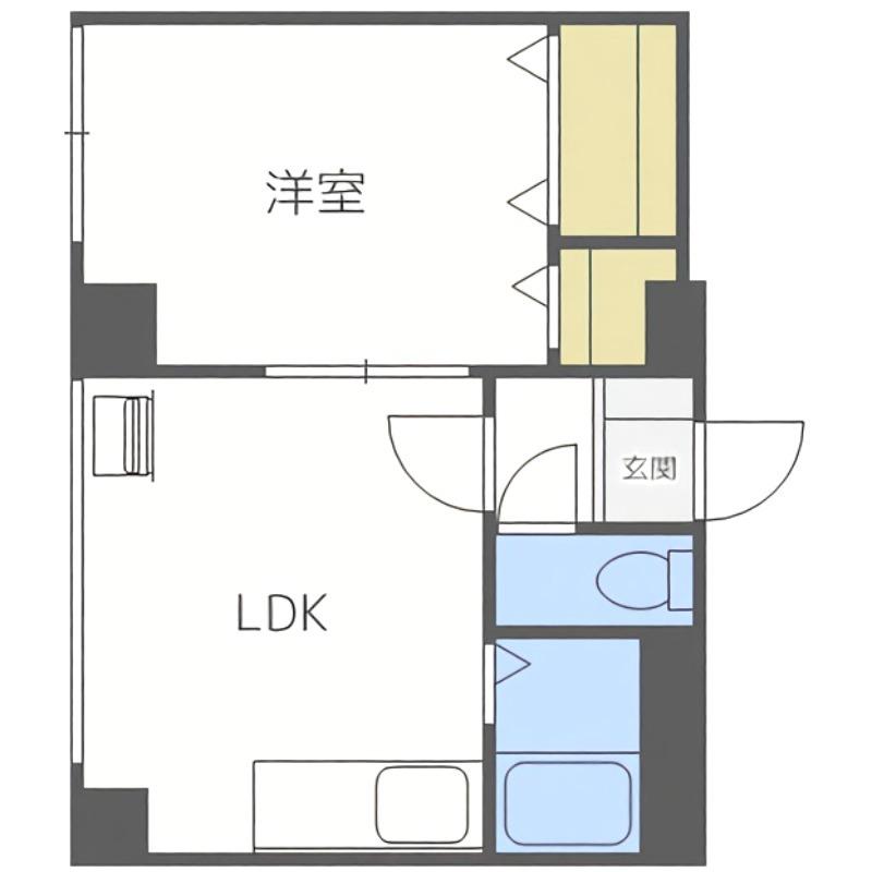 8・4サウンドビル(1LDK/4階)の間取り写真