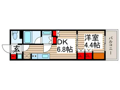 ザ・パークハビオ北千住(1DK/14階)の間取り写真