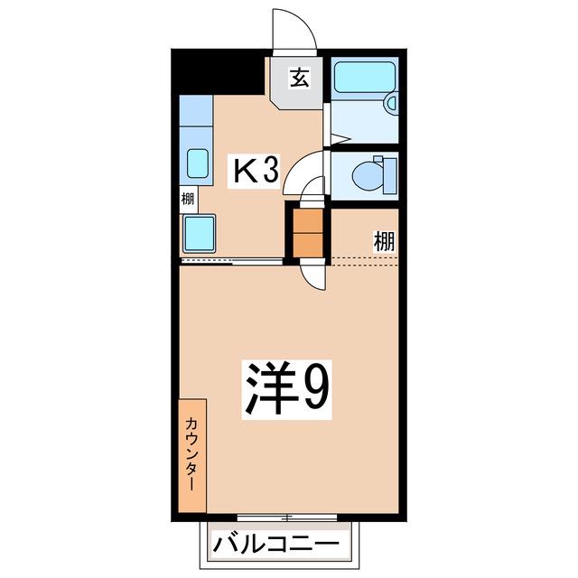 シュプレエム菜根(1K/3階)の間取り写真