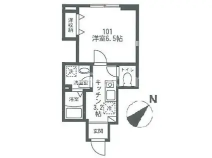 MEI MAISON メメゾン(1K/1階)の間取り写真