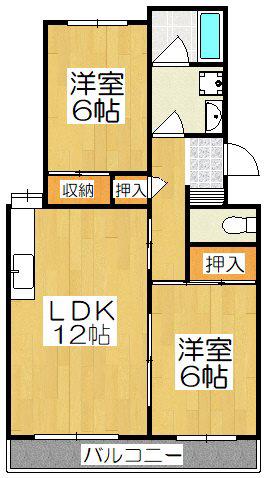 メゾン須磨(2LDK/2階)の間取り写真