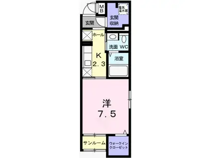 エクセル神屋町(1K/1階)の間取り写真