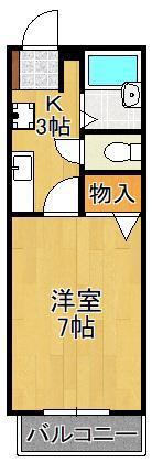 カンパーニュ出屋敷II(1K/1階)の間取り写真
