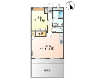 ファインパレス II(1LDK/1階)の間取り写真