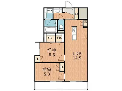 MAISON DE MINE NAGAI PARK EST(2LDK/2階)の間取り写真