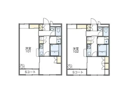 レオパレスサニーたか(1LDK/1階)の間取り写真