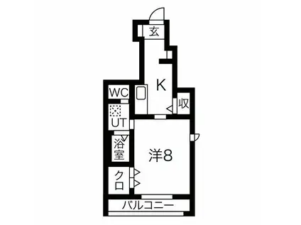 シンフォニー大場(1K/1階)の間取り写真