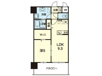 MON REVE光の森(1LDK/1階)の間取り写真