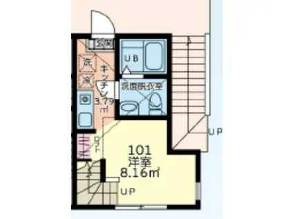 ブエナビスタ(ワンルーム/1階)の間取り写真