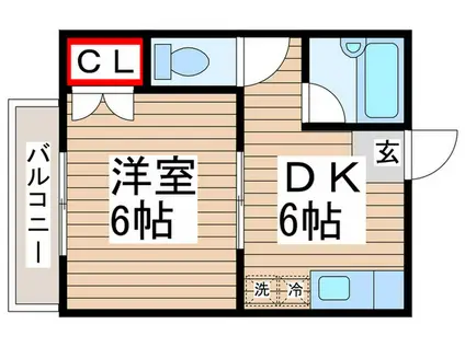 アスール・レイ南流山(1DK/1階)の間取り写真