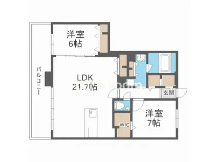 ショウエイ靱(2LDK/12階)の間取り写真