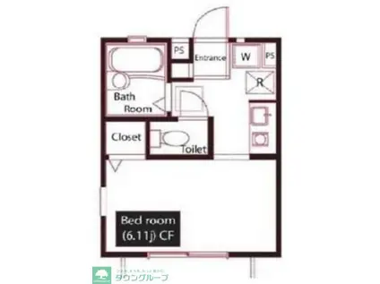 ロータスター(ワンルーム/1階)の間取り写真