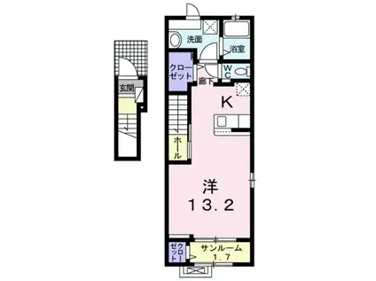 メゾン・ラフィネ(ワンルーム/2階)の間取り写真