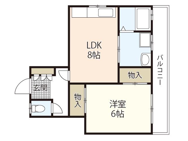 境田アパート(1DK/2階)の間取り写真